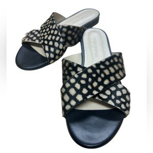 Jenni Kayne Ponyhair Spotted Slip On Mules Shoes sz 37 new excellent condition